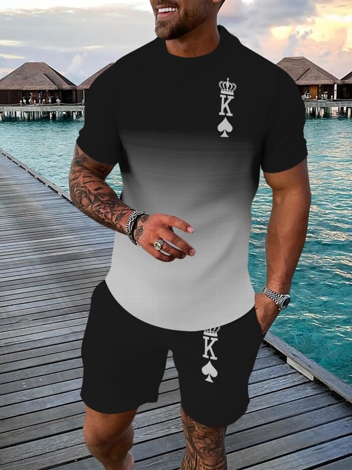 Traje Deportivo Casual Transpirable para Hombres con Camiseta y Pantalón - Imagen 10