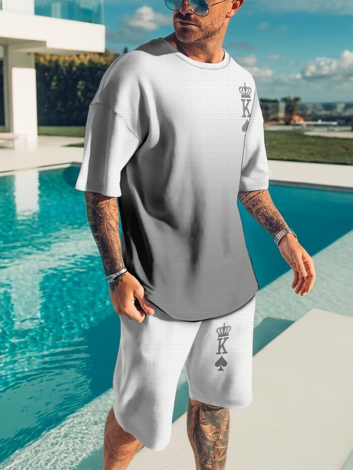 Traje Deportivo Casual Transpirable para Hombres con Camiseta y Pantalón - Imagen 4