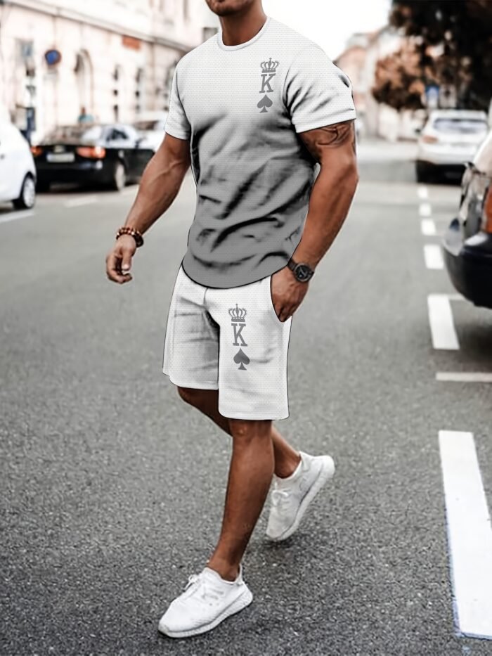 Traje Deportivo Casual Transpirable para Hombres con Camiseta y Pantalón - Imagen 8