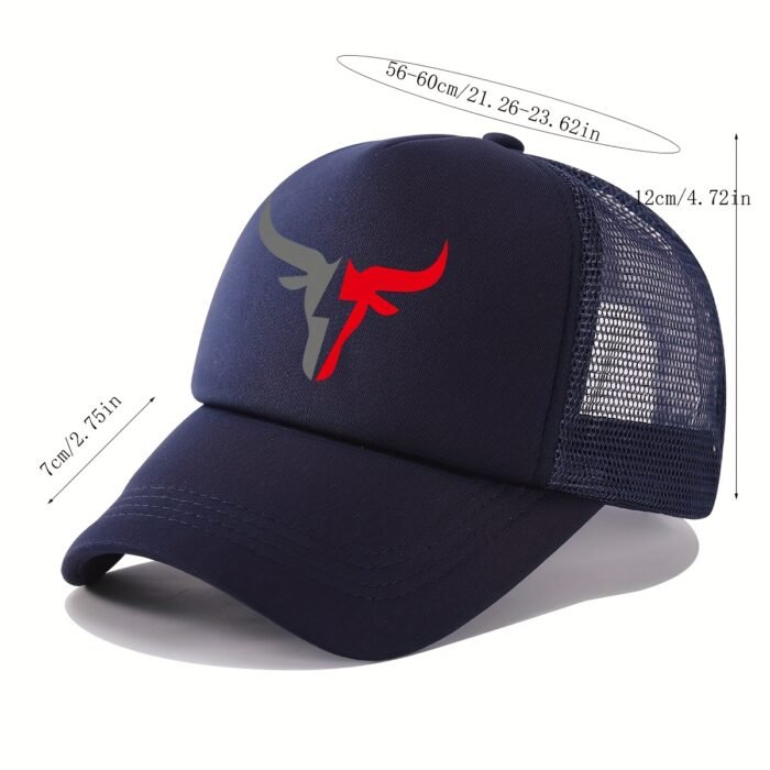 Gorra de Béisbol Ajustable Unisex Estampado de Cabeza de Toro - Imagen 2