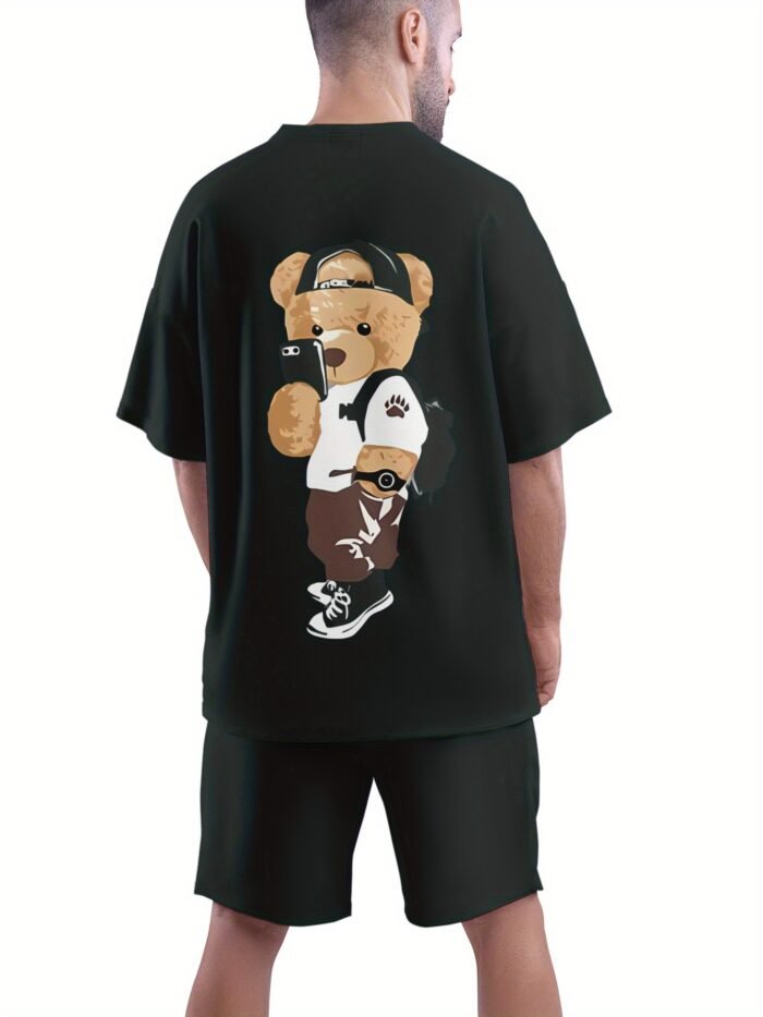 Traje Deportivo Casual Transpirable para Hombres con Camiseta y Pantalón Osito - Imagen 5