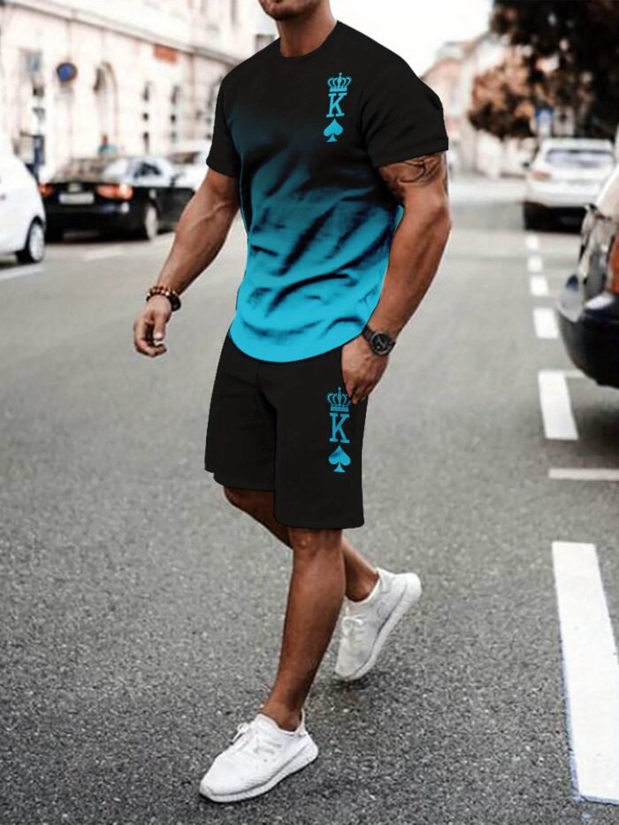 Traje Deportivo Casual Transpirable para Hombres con Camiseta y Pantalón - Imagen 9